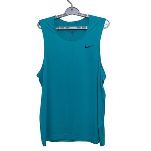 Nike Dri Fit Tank Top Teal Sleeveless Athletic Training Mens Size M